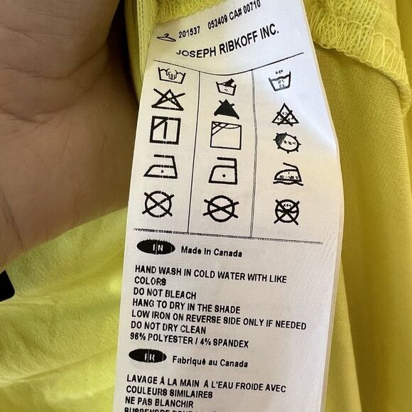 NEW Joseph Ribkoff Yellow Zest Ruched Long Sleeve Dress - Picture 11 of 12